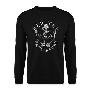 « Hex Le Patriarcat » Sorcière Occulte Gothique - Sweat-shirt Unisexe - noir - Devant - Alina (178cm) & Michal (187cm)