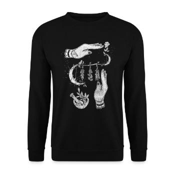 Jardin d’herbes aromatiques jardinier gothique occulte sorcière herbes - Sweat-shirt Unisexe - noir - Devant - Alina (178cm) & Michal (187cm)