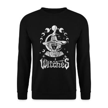 Sorcières mystiques gothique idée cadeau occulte - Sweat-shirt Unisexe - noir - Devant - Alina (178cm) & Michal (187cm)