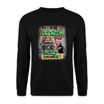Dortmunder Discothek 80er 90er Wave-Musik Orpheum - Unisex Pullover - Schwarz - Vorne - Alina (178cm) & Michal (187cm)