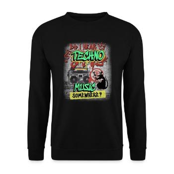 Hardcore Rave Music Raver 90s EDM House DJ Rave - Unisex Sweatshirt - black - Front - Alina (178cm) & Michal (187cm)