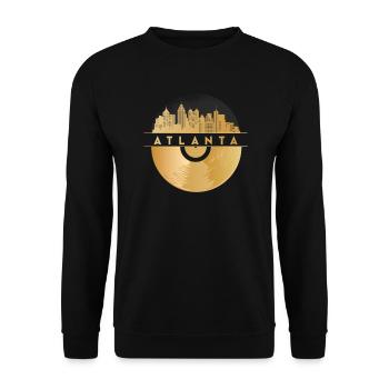 Disque Vinyle Disco Musique Skyline-Atlanta - Sweat-shirt Unisexe - noir - Devant - Alina (178cm) & Michal (187cm)