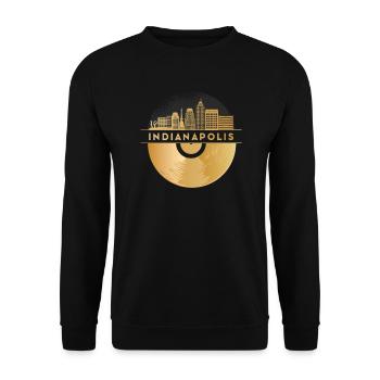 Vinyl-Schallplatte Disco-Musik - Unisex Pullover - Schwarz - Vorne - Alina (178cm) & Michal (187cm)