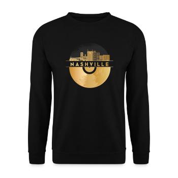 Vinyl-Schallplatte Disco-Musik Skyline-Nashville - Unisex Pullover - Schwarz - Vorne - Alina (178cm) & Michal (187cm)