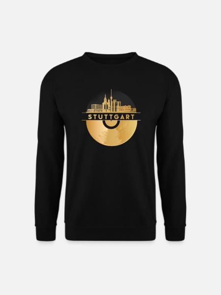 Disque Vinyle Disco Music Skyline-Stuttgart - Sweat-shirt Unisexe - noir