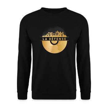 Vinyl-Schallplatte Disco-Musik - Unisex Pullover - Schwarz - Vorne - Alina (178cm) & Michal (187cm)