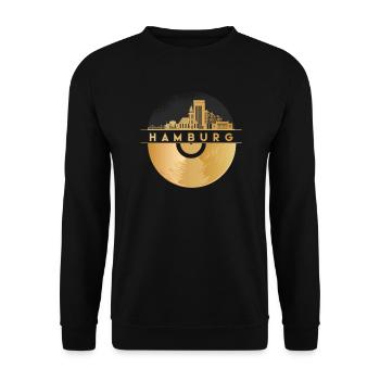 Vinyl-Schallplatte - Skyline-Hamburg - Unisex Pullover - Schwarz - Vorne - Alina (178cm) & Michal (187cm)
