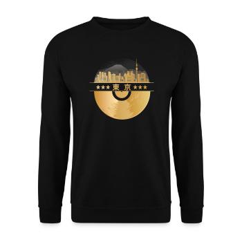 Vinyl-Schallplatte - Skyline-Japan-Tokio-東京 - Unisex Pullover - Schwarz - Vorne - Alina (178cm) & Michal (187cm)