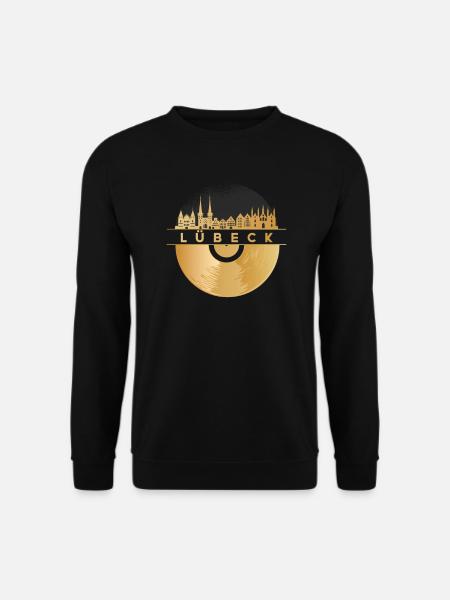 Vinyl-Schallplatte Musik Skyline-Lübeck - Unisex Pullover - Schwarz