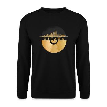 Disque vinyle Musique Skyline-Canada-Ottawa - Sweat-shirt Unisexe - noir - Devant - Alina (178cm) & Michal (187cm)