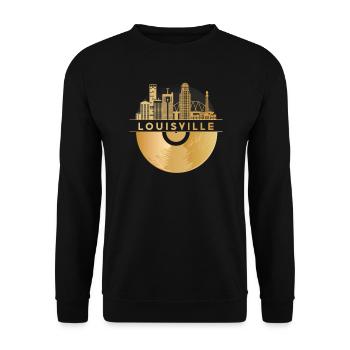 Disque vinyle Musique Skyline-USA-Louisville - Sweat-shirt Unisexe - noir - Devant - Alina (178cm) & Michal (187cm)