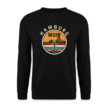 LOVE Hamburg City Vacation Trips - Unisex Sweatshirt - black - Front - Alina (178cm) & Michal (187cm)