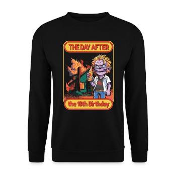 Geburtstag 18 Jahre lustiges 18. Geburtstag - Unisex Pullover - Schwarz - Vorne - Alina (178cm) & Michal (187cm)