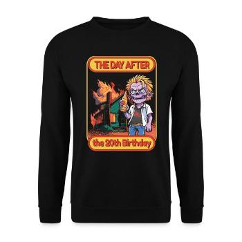 Geburtstag 20 Jahre lustiges 20. Geburtstag - Unisex Pullover - Schwarz - Vorne - Alina (178cm) & Michal (187cm)