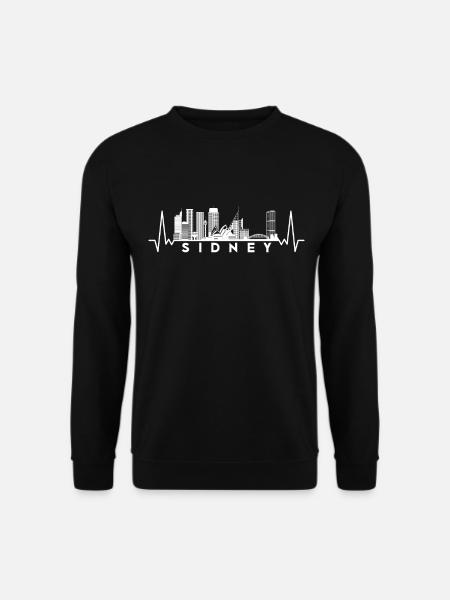 Herzschlag Skyline Australien Sidney - Unisex Pullover - Schwarz