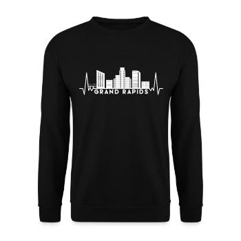 Heartbeat Skyline États-Unis Grand-Rapids - Sweat-shirt Unisexe - noir - Devant - Alina (178cm) & Michal (187cm)