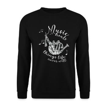Son de cornemuse écossaise - Sweat-shirt Unisexe - noir - Devant - Alina (178cm) & Michal (187cm)