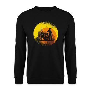 Ferme agricole agricole des années 70 Vintage - Sweat-shirt Unisexe - noir - Devant - Alina (178cm) & Michal (187cm)