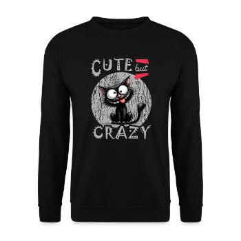 Cat Lover Ugly Funny Sayings Cats - Unisex Sweatshirt - black - Front - Alina (178cm) & Michal (187cm)