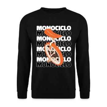 Einrad Einrad Einrad Unicycle Einrad - Unisex Pullover - Schwarz - Vorne - Alina (178cm) & Michal (187cm)