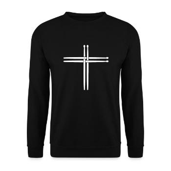 Schlagzeug Drummer Musiker Drum-Sticks - Unisex Pullover - Schwarz - Vorne - Alina (178cm) & Michal (187cm)
