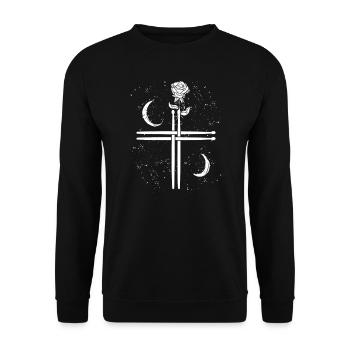 Schlagzeug Drummer Occult-Gothic Drum-Sticks - Unisex Pullover - Schwarz - Vorne - Alina (178cm) & Michal (187cm)
