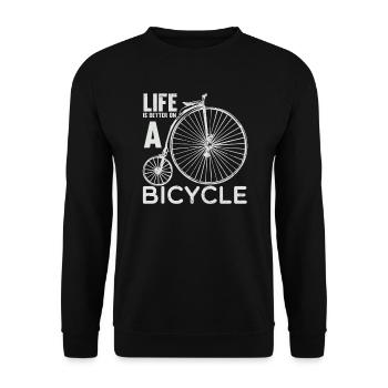 BIKE LIFE IS BETTER ON A BICYCLE FUNNY - Unisex Sweatshirt - black - Front - Alina (178cm) & Michal (187cm)