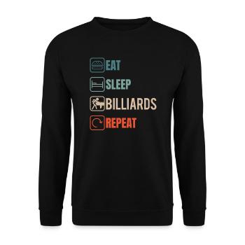Pool Billard Billardtisch lustige Sprüche Snooker - Unisex Pullover - Schwarz - Vorne - Alina (178cm) & Michal (187cm)