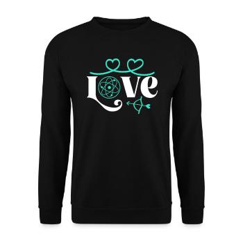 LOVE Physik, Biologie, Chemie Naturwissenschaften - Unisex Pullover - Schwarz - Vorne - Alina (178cm) & Michal (187cm)
