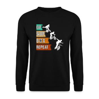 BMX BMX-REPEAT, Vélo Freestyle course BMX - Sweat-shirt Unisexe - noir - Devant - Alina (178cm) & Michal (187cm)