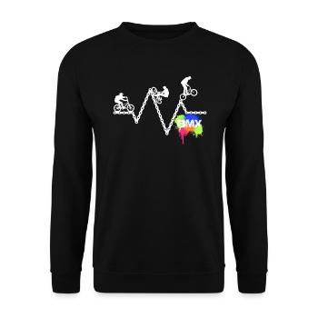 BMX Bike Chain, Bike Freestyle race BMX - Unisex Sweatshirt - black - Front - Alina (178cm) & Michal (187cm)