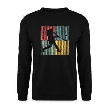 Baseball Softball Vintage Baseball - Unisex Pullover - Schwarz - Vorne - Alina (178cm) & Michal (187cm)
