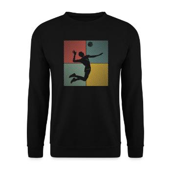 Ballon de volley-ball vintage Joueur de volley-ball - Sweat-shirt Unisexe - noir - Devant - Alina (178cm) & Michal (187cm)