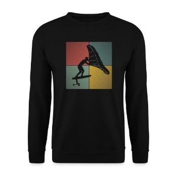 Wingfoil Surfer Wingfoiling Hydrofoil Kitefoil - Unisex Sweatshirt - black - Front - Alina (178cm) & Michal (187cm)
