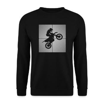 Pit-bike supermotard Dirtbike Vintage Pitbike - Sweat-shirt Unisexe - noir - Devant - Alina (178cm) & Michal (187cm)