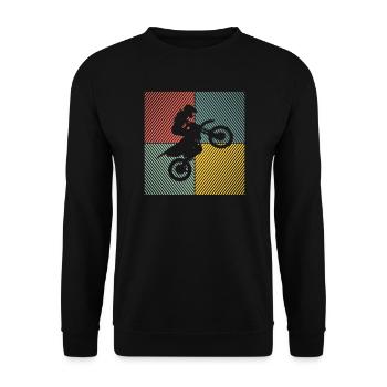 Pit-bike supermotard Dirtbike Vintage Pitbike - Sweat-shirt Unisexe - noir - Devant - Alina (178cm) & Michal (187cm)