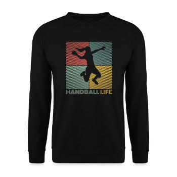 Handball Handball Ballon Handball Joueur de handball Femmes - Sweat-shirt Unisexe - noir - Devant - Alina (178cm) & Michal (187cm)