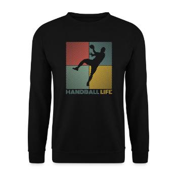 Handball Joueur Handball Ball, Handball Handball - Sweat-shirt Unisexe - noir - Devant - Alina (178cm) & Michal (187cm)