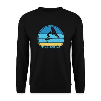 Wingfoil Surfer Hydrofoil Kitefoil Wingsurf - Sweat-shirt Unisexe - noir - Devant - Alina (178cm) & Michal (187cm)