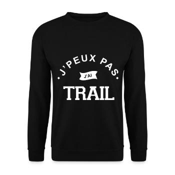 j'peux pas j' ai trail cadeau sport trail running - Sweat-shirt Unisexe - noir - Devant - Alina (178cm) & Michal (187cm)