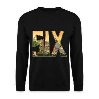 Jungle birthday zoo animal 6 years old - Unisex Sweatshirt - black - Front - Alina (178cm) & Michal (187cm)
