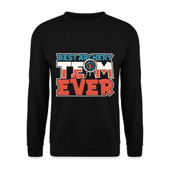 Bogenschütze Bogensport Pfeil Bogen Bogenschießen - Unisex Pullover - Schwarz - Vorne - Alina (178cm) & Michal (187cm)