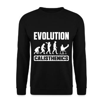 Evolution of man Calisthenics Retro Vintage - Unisex Pullover - Schwarz - Vorne - Alina (178cm) & Michal (187cm)
