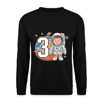 3rd Birrdday Astronaut Space Adventure for Boys - Unisex Pullover - Schwarz - Vorne - Alina (178cm) & Michal (187cm)
