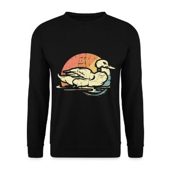 Canard dans le lac - Sweat-shirt Unisexe - noir - Devant - Alina (178cm) & Michal (187cm)