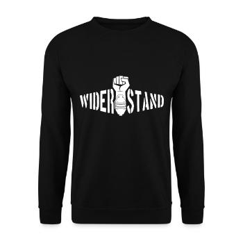 WIDERSTAND DEMO DEMONSTRATION - Unisex Pullover - Schwarz - Vorne - Alina (178cm) & Michal (187cm)