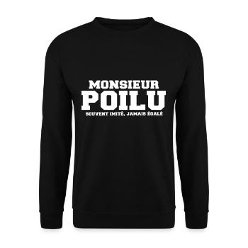 Monsieur poilu cadeau drôle poil homme - Sweat-shirt Unisexe - noir - Devant - Alina (178cm) & Michal (187cm)