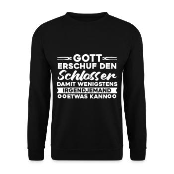 Schmied Schlosser Metallbauer Eisen - Unisex Pullover - Schwarz - Vorne - Alina (178cm) & Michal (187cm)
