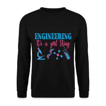 Ingenieurwesen Es ist eine Mädchensache Wissenschaftlerin Mädchen - Unisex Pullover - Schwarz - Vorne - Alina (178cm) & Michal (187cm)