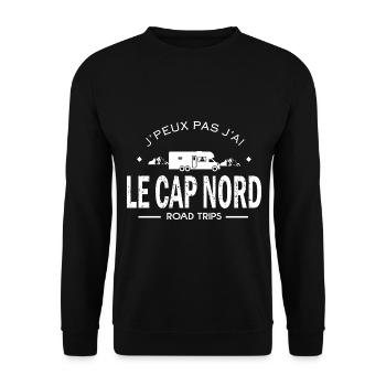 j'peux pas j'ai cap nord cadeau humour camping car - Sweat-shirt Unisexe - noir - Devant - Alina (178cm) & Michal (187cm)
